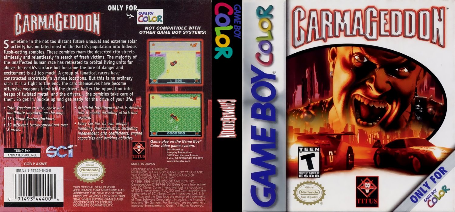 Carmageddon : Carpocalypse Now [US,EU] gbc 2000 Box Art