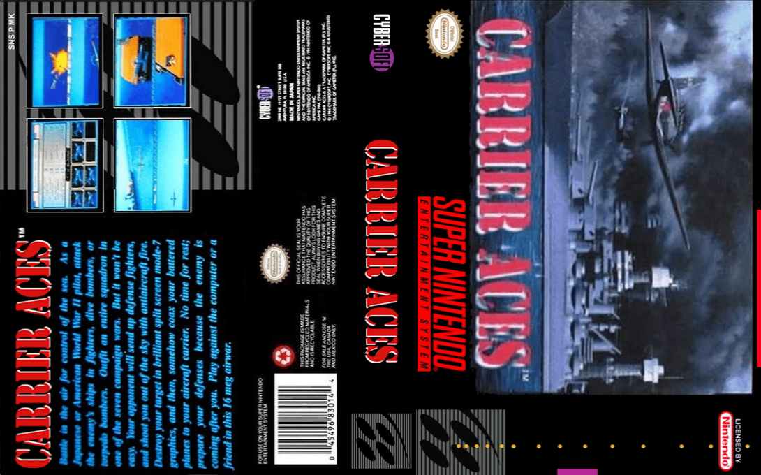 Carrier Aces [US] snes 1995 Box Art
