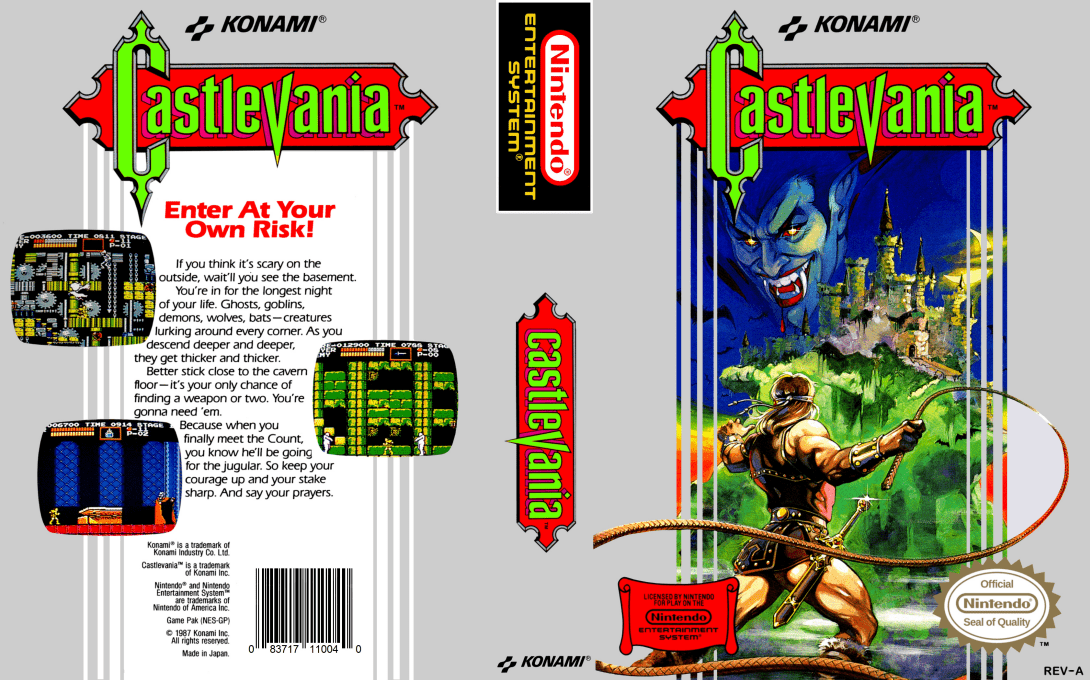 Castlevania [US] nes 1987 Box Art