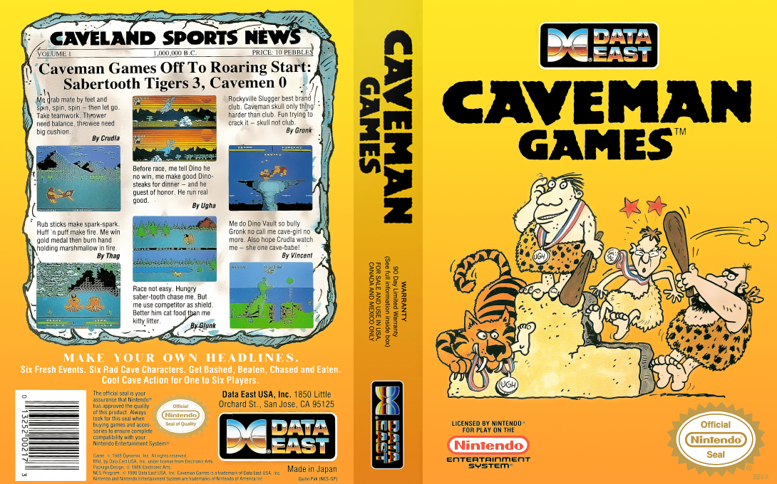 Caveman Games [US] nes 1990 Box Art