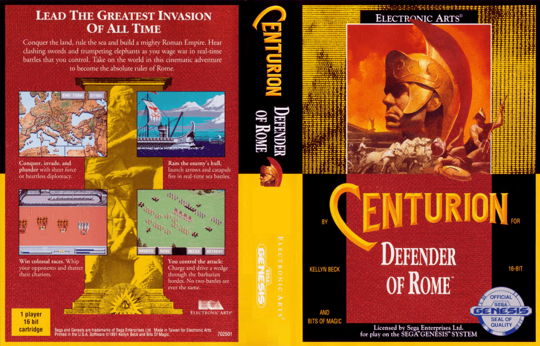 Centurion : Defender of Rome [US,EU] segaMD 1991 Box Art