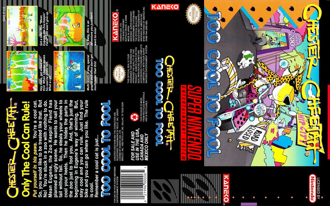 Chester Cheetah : Too Cool to Fool [US] snes 1992 Box Art
