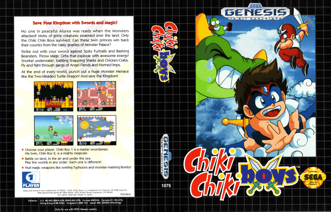 Chiki Chiki Boys [US,EU] segaMD 1993 Box Art