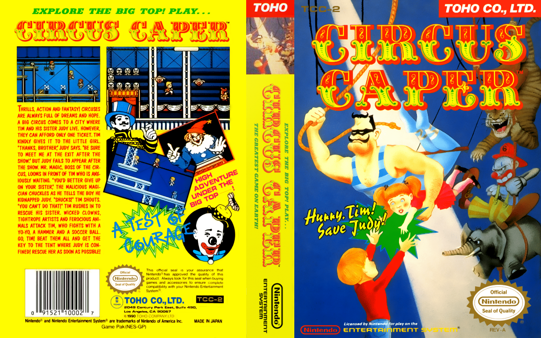 Circus Caper [US] nes 1990 Box Art