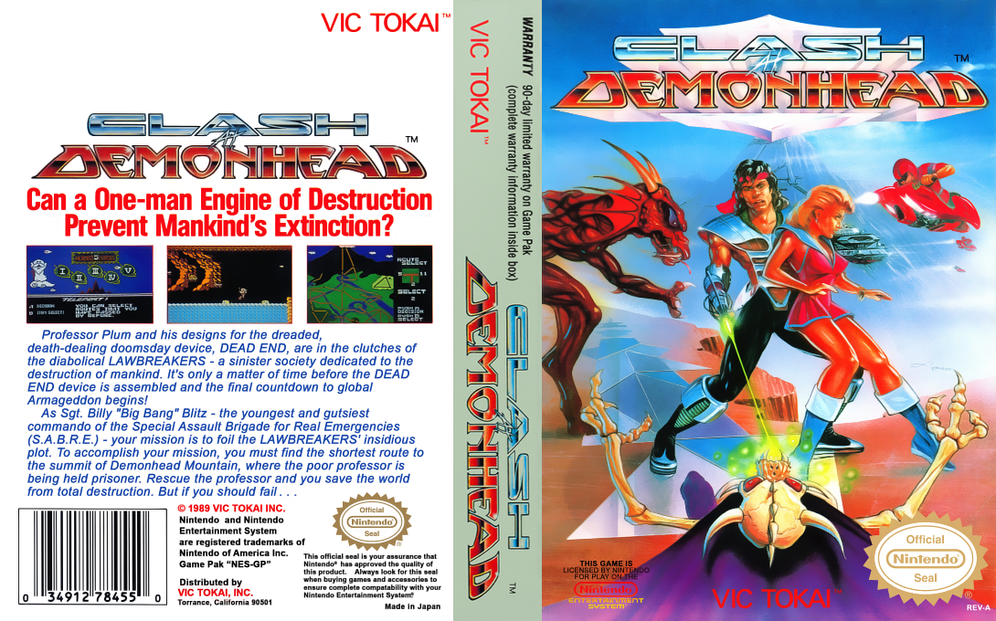 Clash at Demonhead [US] nes 1990 Box Art