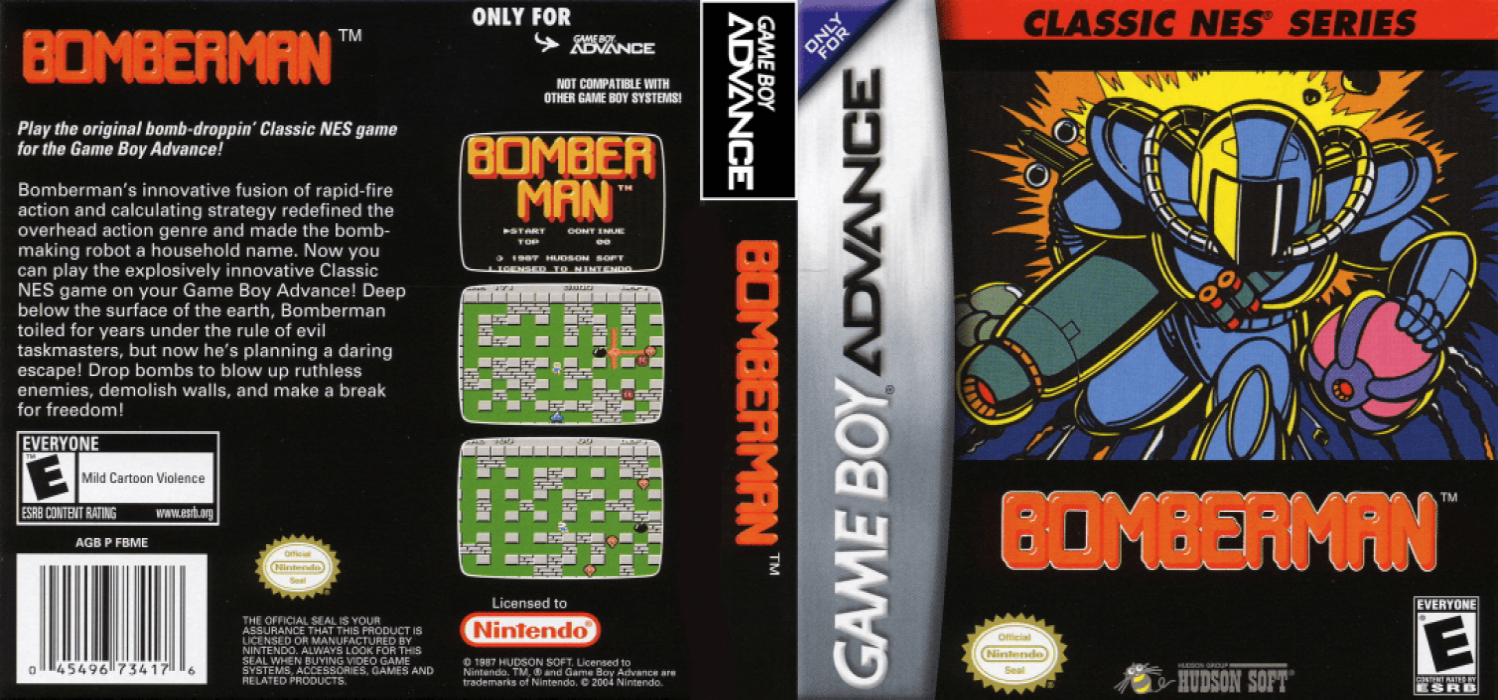 Classic NES Series : Bomberman [US,EU] gba 2004 Box Art