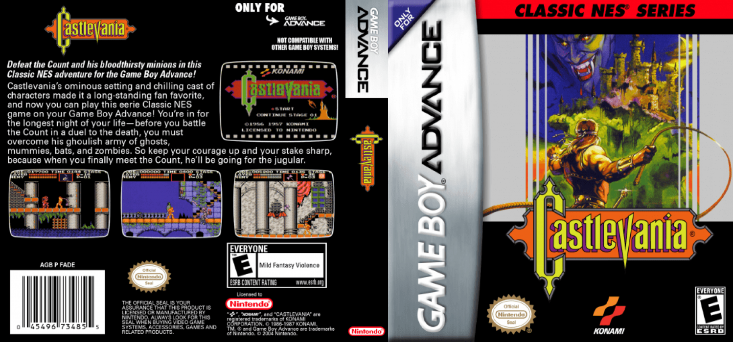 Classic NES Series : Castlevania [US] gba 2004 Box Art