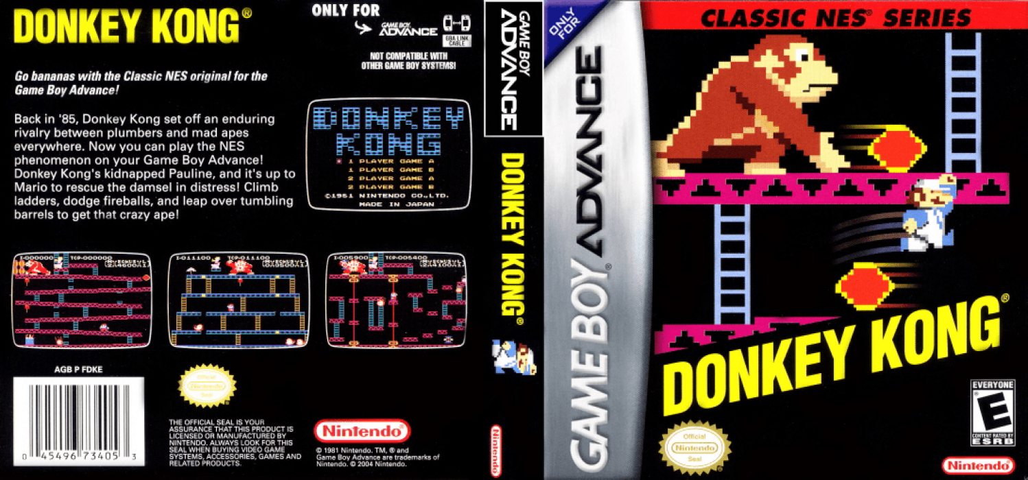Classic NES Series : Donkey Kong [US,EU] gba 2004 Box Art