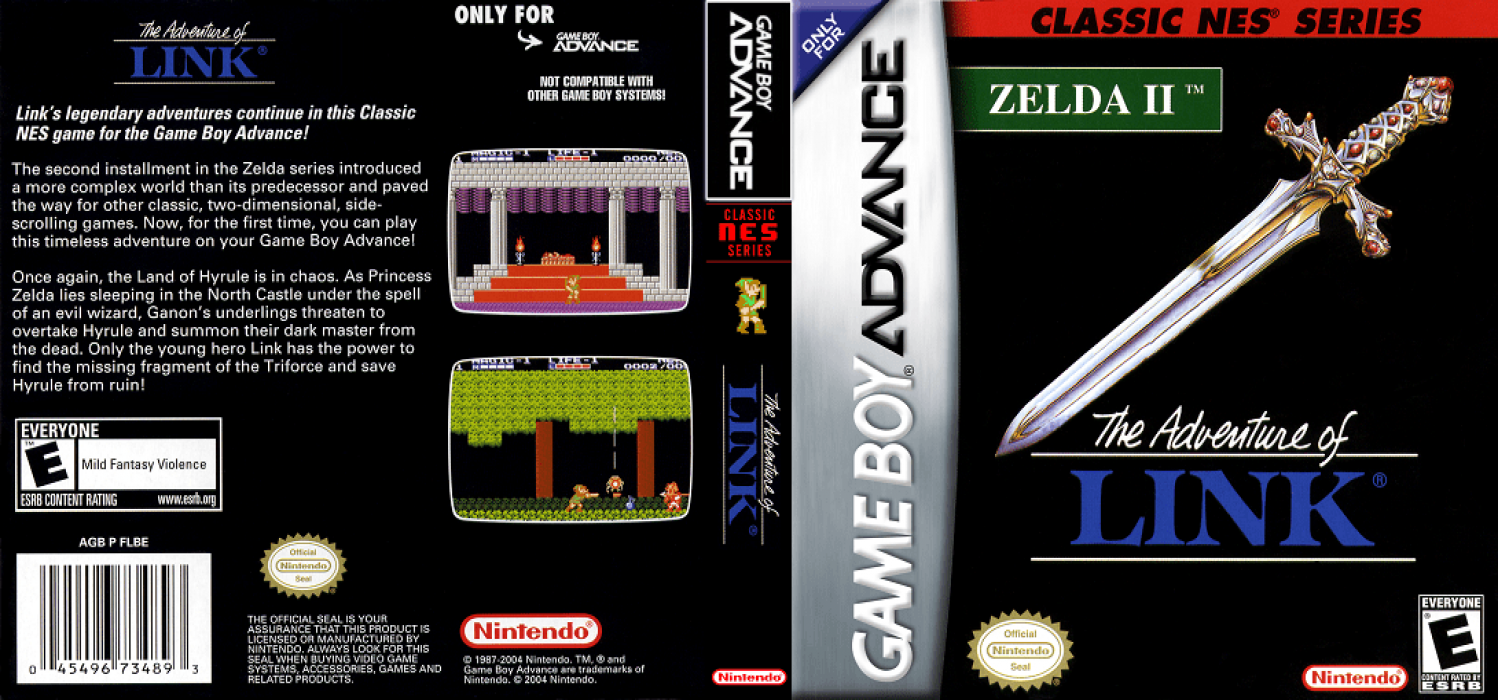 Classic NES Series : Zelda II : The Adventure of Link [US,EU] gba 2004 Box Art