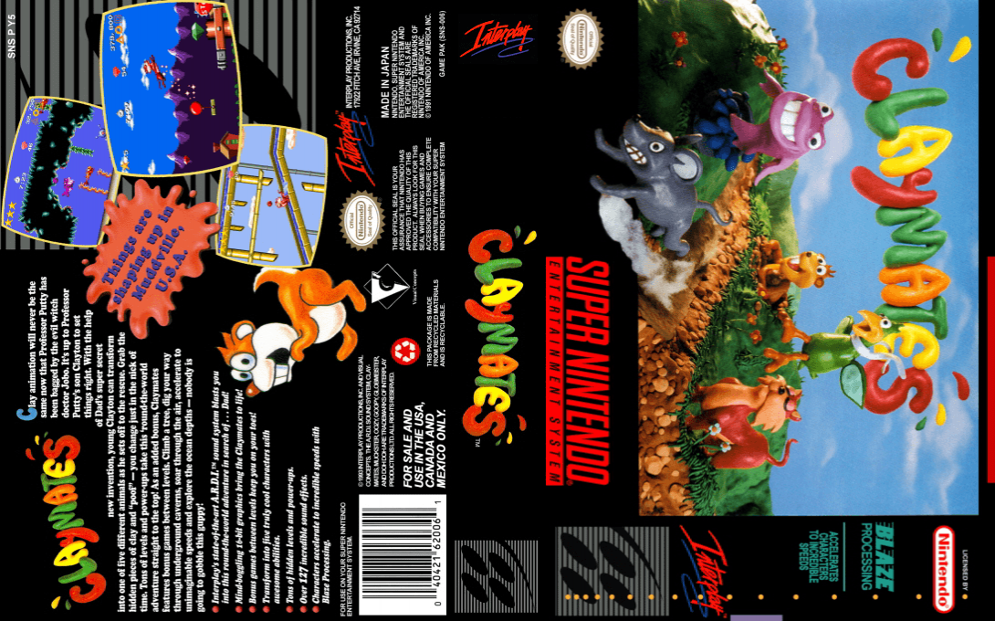 Claymates [US] snes 1994 Box Art