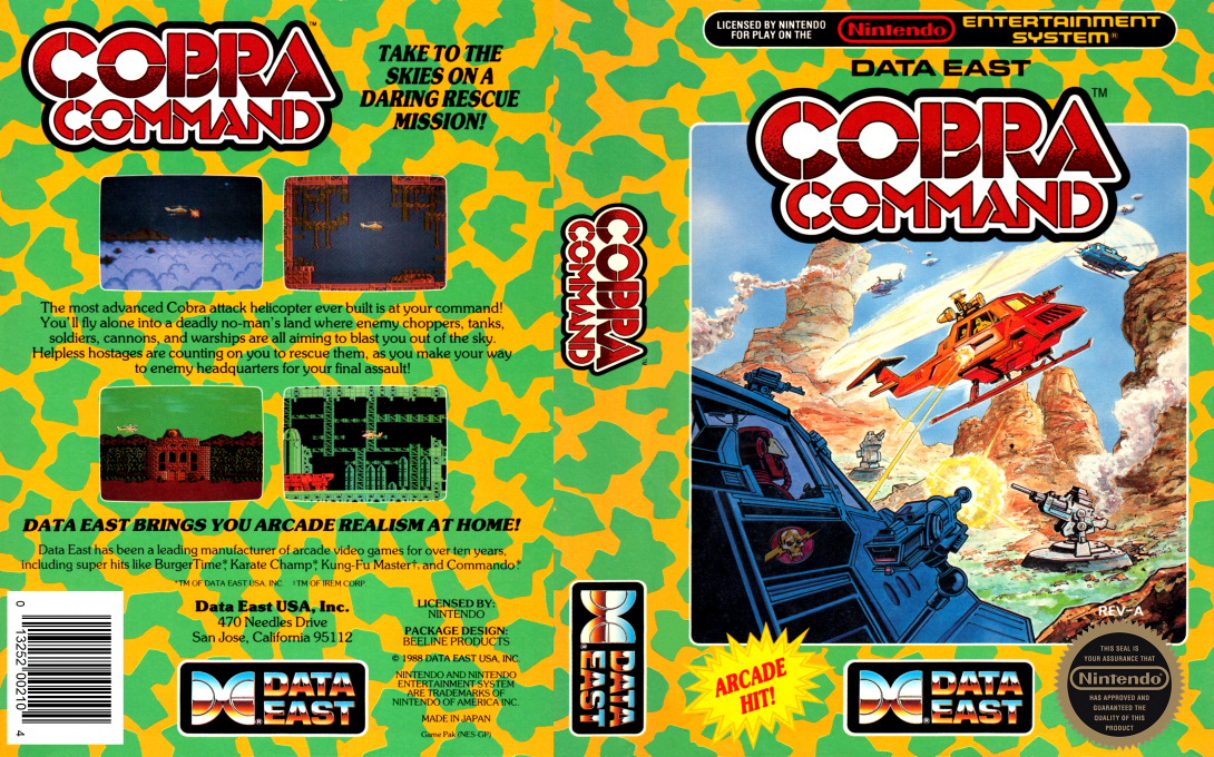 Cobra Command [US] nes 1988 Box Art