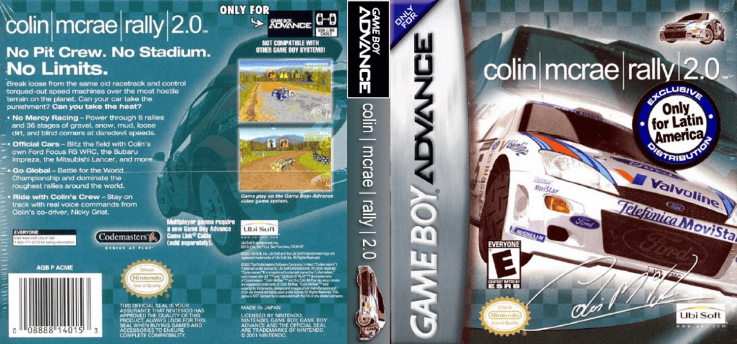 Colin McRae Rally 2.0 [US] gba 2002 Box Art