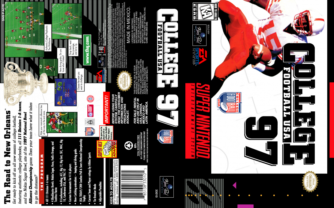 College Football USA 97 [US] snes 1996 Box Art