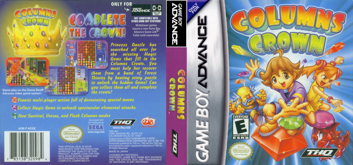 Columns Crown [US] gba 2001 Box Art