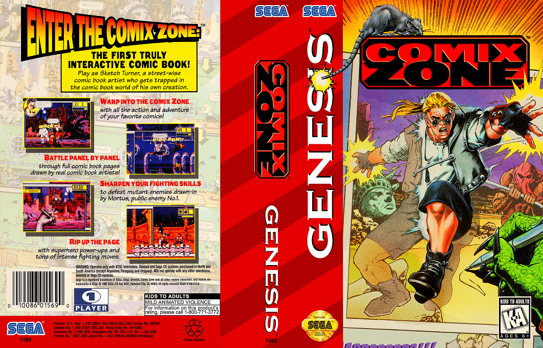 Comix Zone [US] segaMD 1995 Box Art