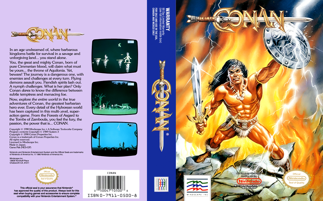 Conan [US] nes 1991 Box Art