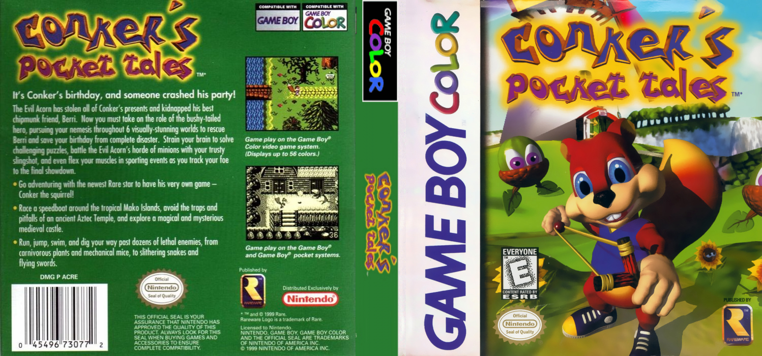 Conker’s Pocket Tales [US,EU] gbc 1999 Box Art