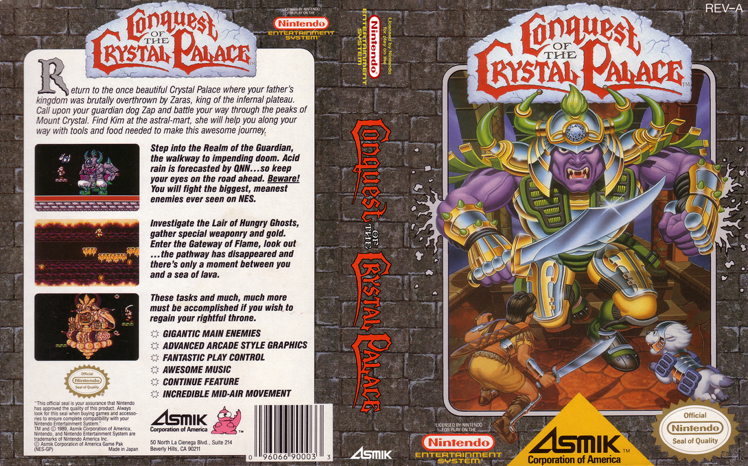 Conquest of the Crystal Palace [US] nes 1990 Box Art