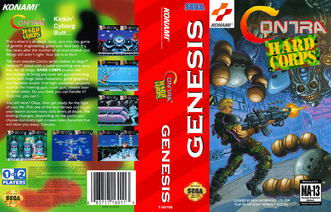 Contra : Hard Corps [US,KR] segaMD 1994 Box Art