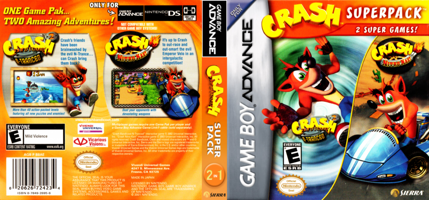 Crash Superpack [US] gba 2005 Box Art
