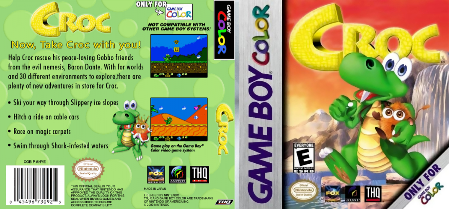 Croc [US,EU] gbc 2000 Box Art