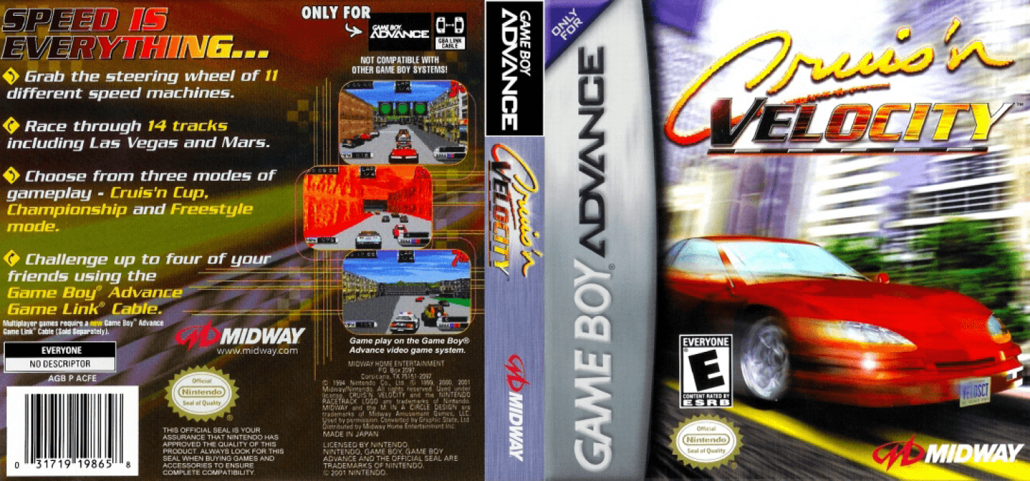 Cruis’n Velocity [US,EU] gba 2001 Box Art