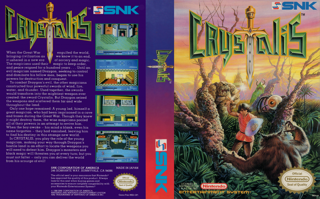 Crystalis [US] nes 1990 Box Art