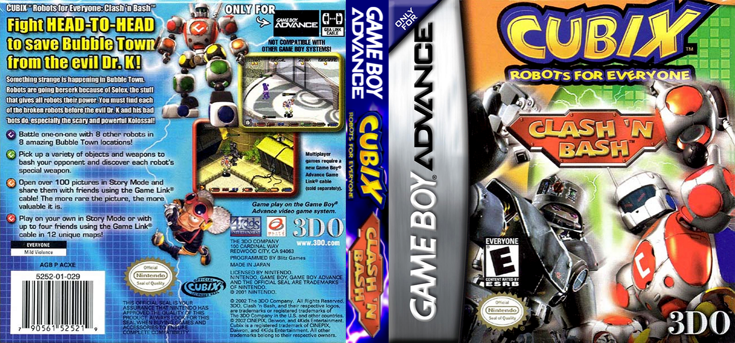 Cubix : Robots for Everyone, Clash ‘N Bash [US] gba 2002 Box Art