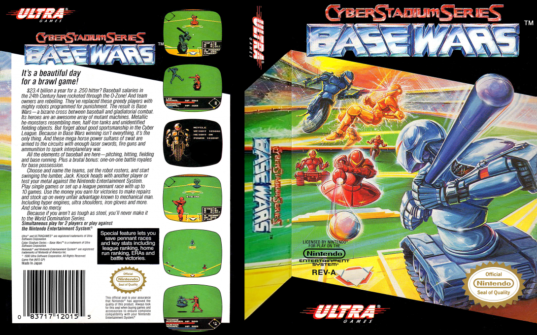 Cyber Stadium Series : Base Wars [US] nes 1991 Box Art