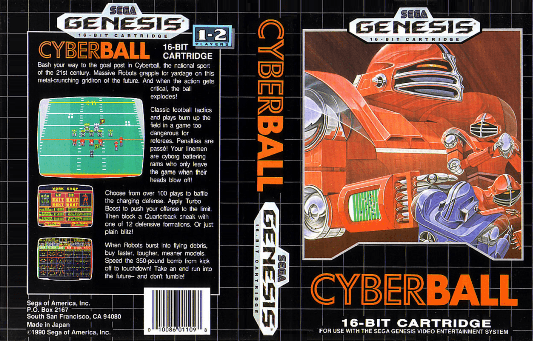 Cyberball [WOR] segaMD 1990 Box Art