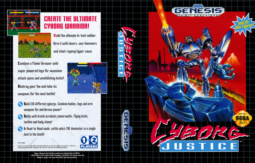 Cyborg Justice [US,EU] segaMD 1993 Box Art