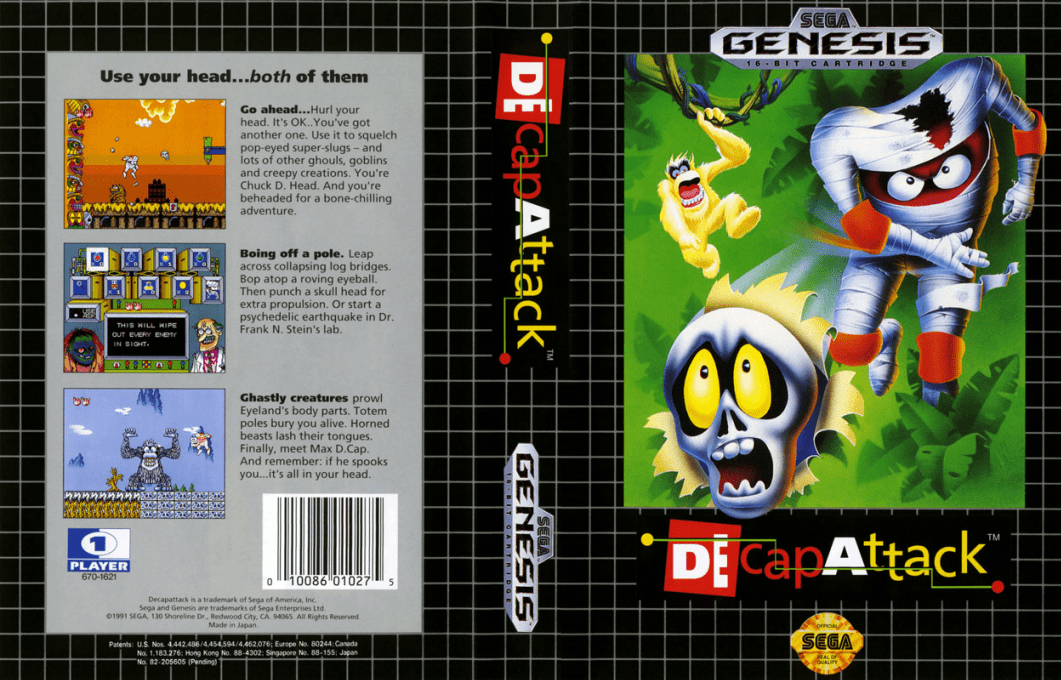 DEcapAttack [US,EU,KR] segaMD 1991 Box Art