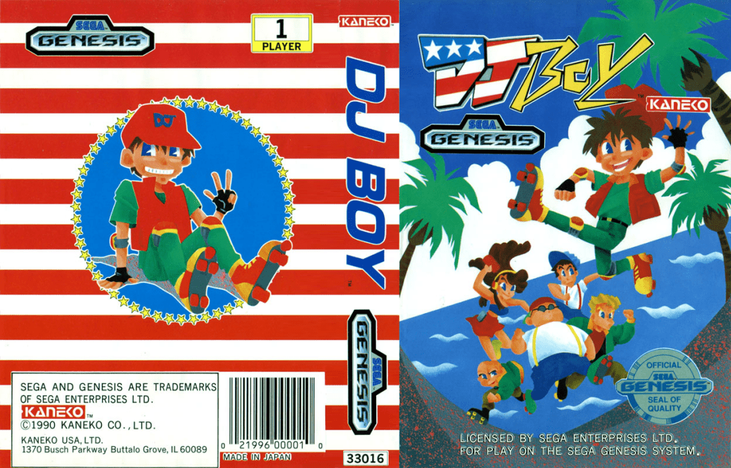 DJ Boy [US] segaMD 1990 Box Art