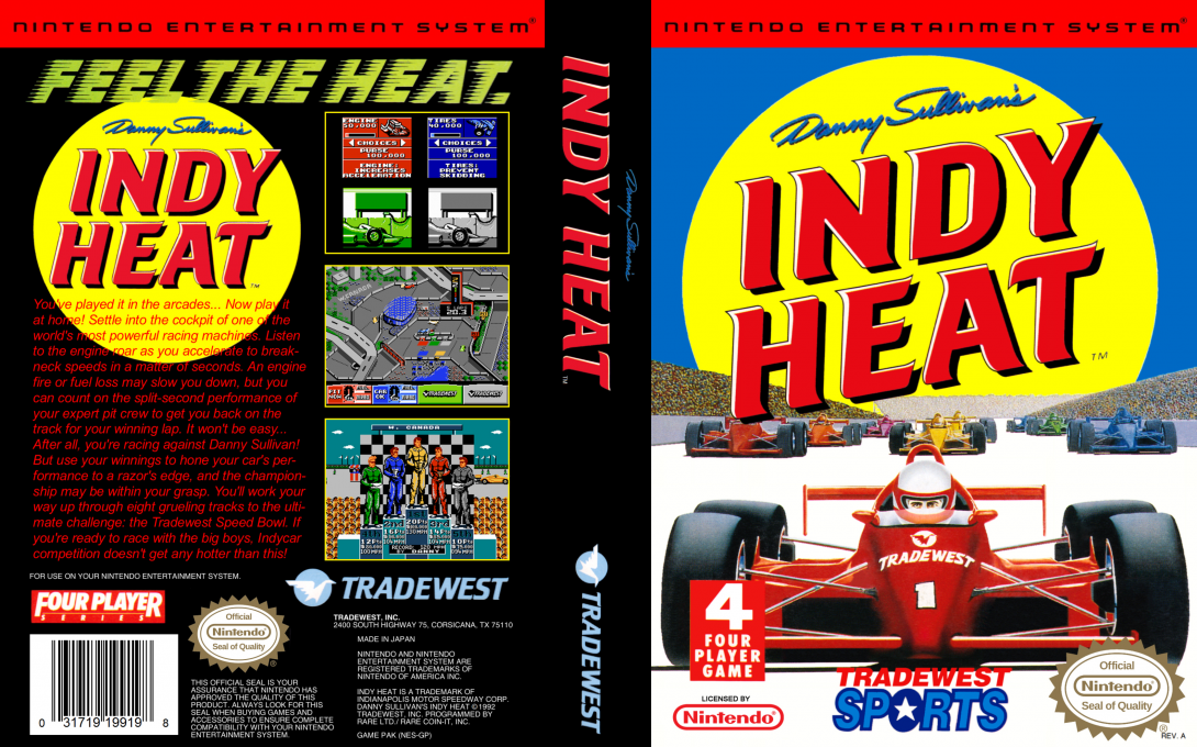 Danny Sullivan’s Indy Heat [US] nes 1992 Box Art