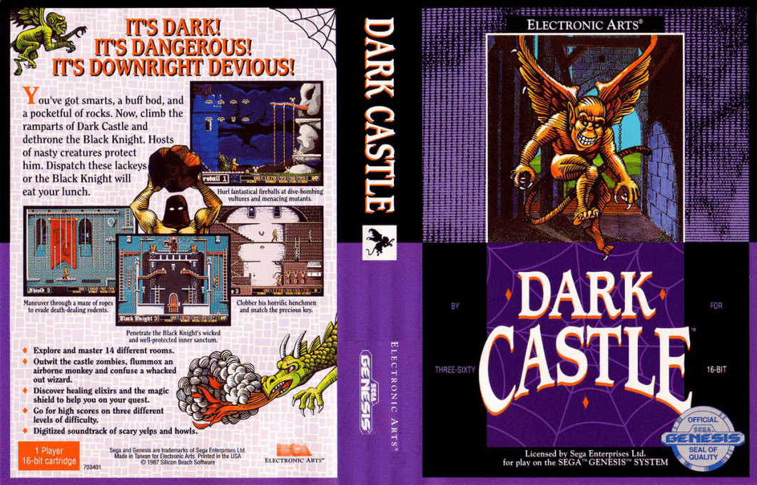 Dark Castle [US,EU] segaMD 1991 Box Art