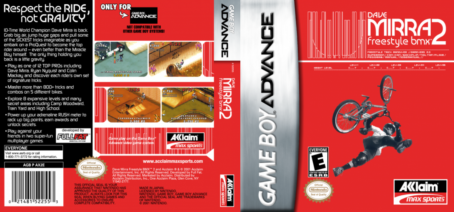 Dave Mirra Freestyle BMX 2 [US] gba 2001 Box Art