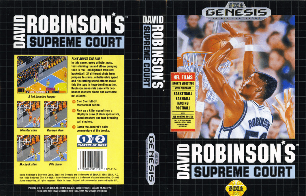 David Robinson’s Supreme Court [US,EU] segaMD 1992 Box Art