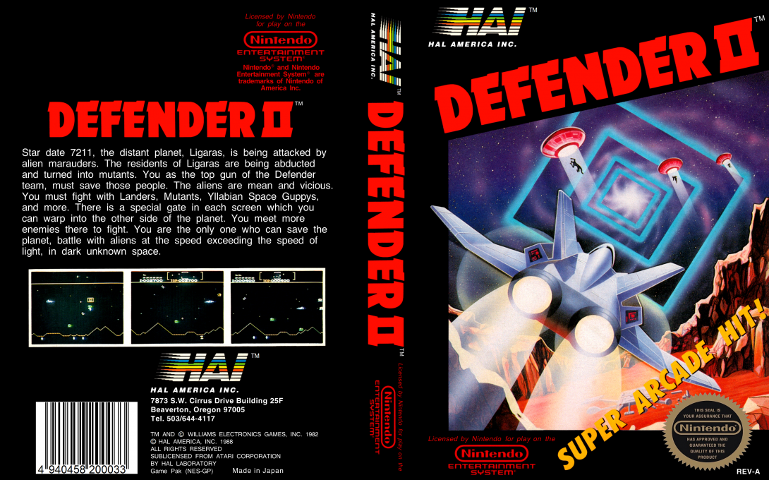 Defender II [US] nes 1988 Box Art