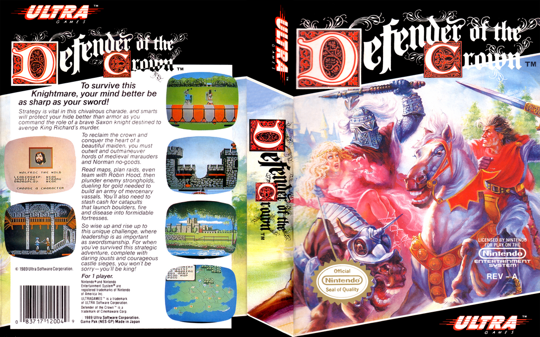 Defender of the Crown [US] nes 1989 Box Art
