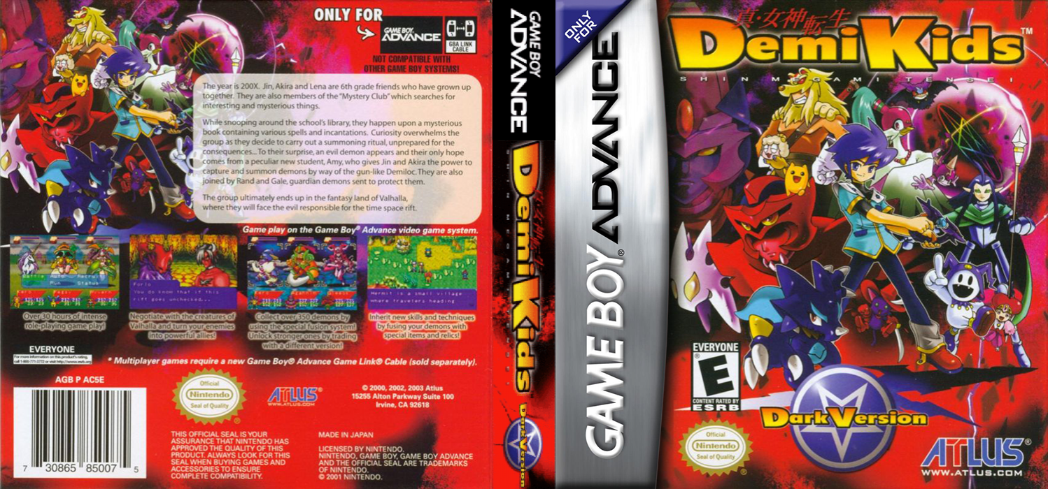 DemiKids : Dark Version [US] gba 2003 Box Art