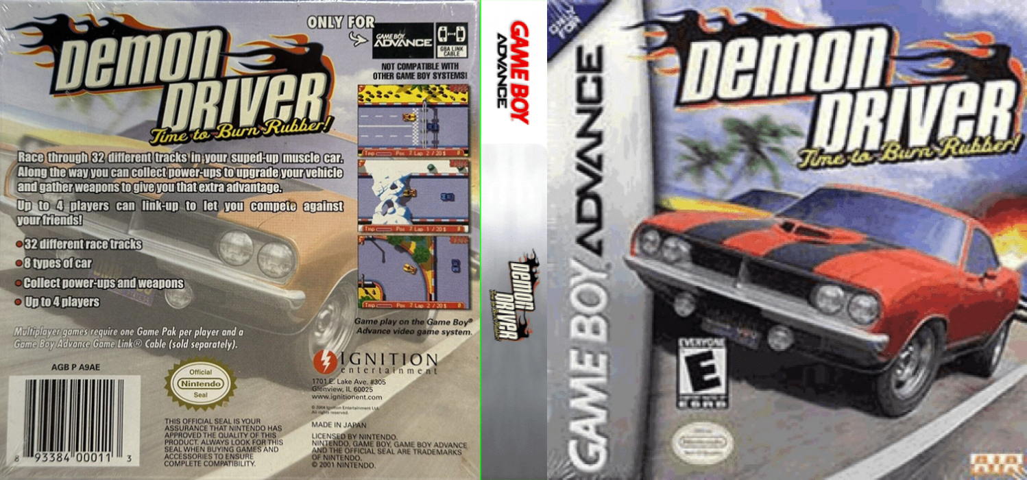 Demon Driver : Time to Burn Rubber! [US] gba 2004 Box Art