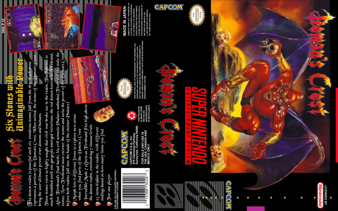 Demon’s Crest [US] snes 1994 Box Art