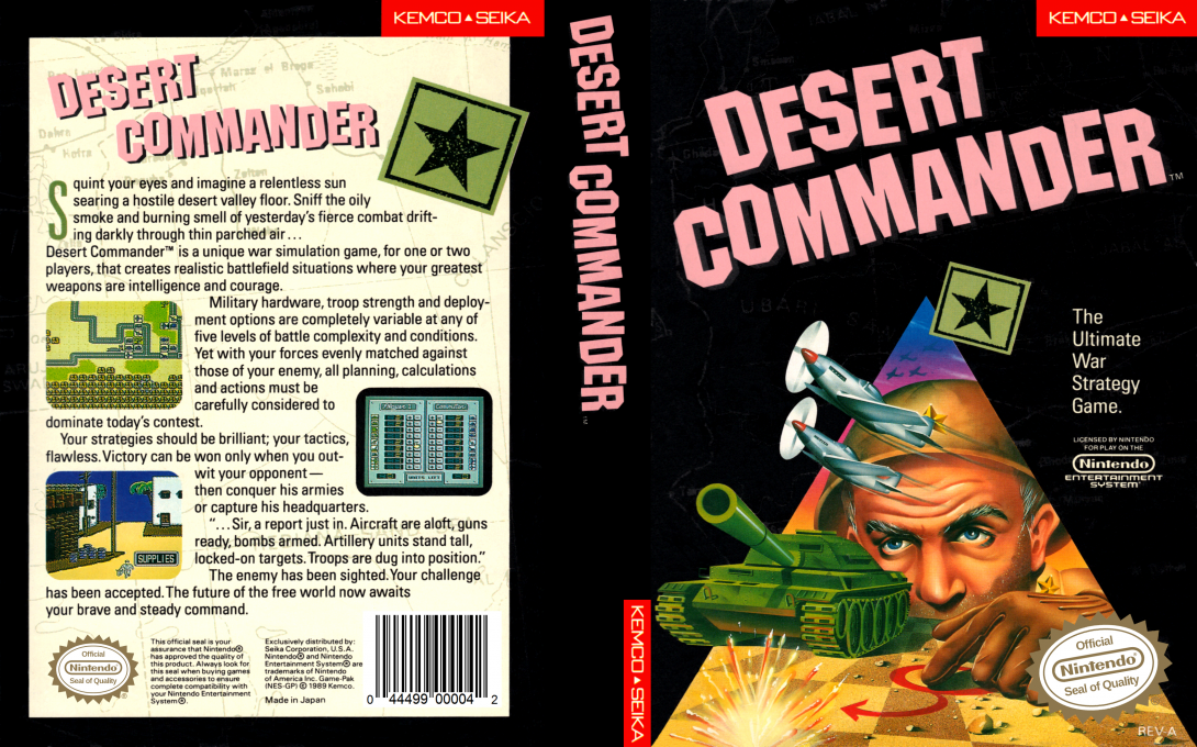 Desert Commander [US] nes 1989 Box Art