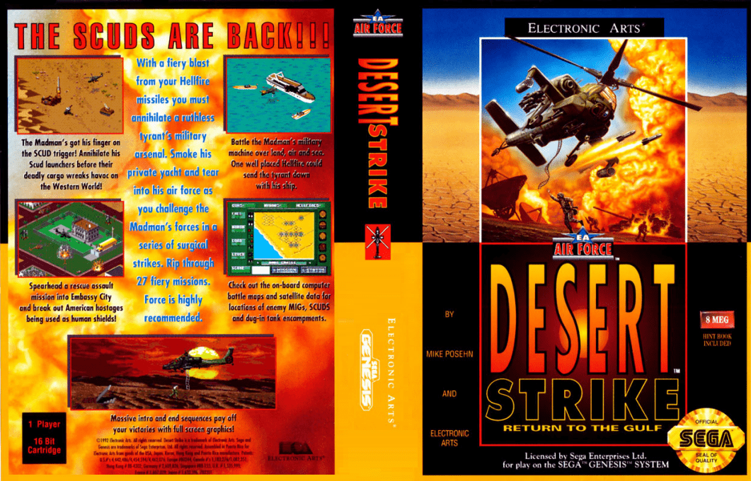 Desert Strike : Return to the Gulf [US,EU] segaMD 1992 Box Art