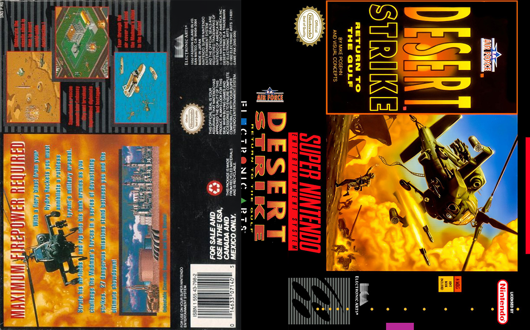 Desert Strike : Return to the Gulf [US] snes 1992 Box Art