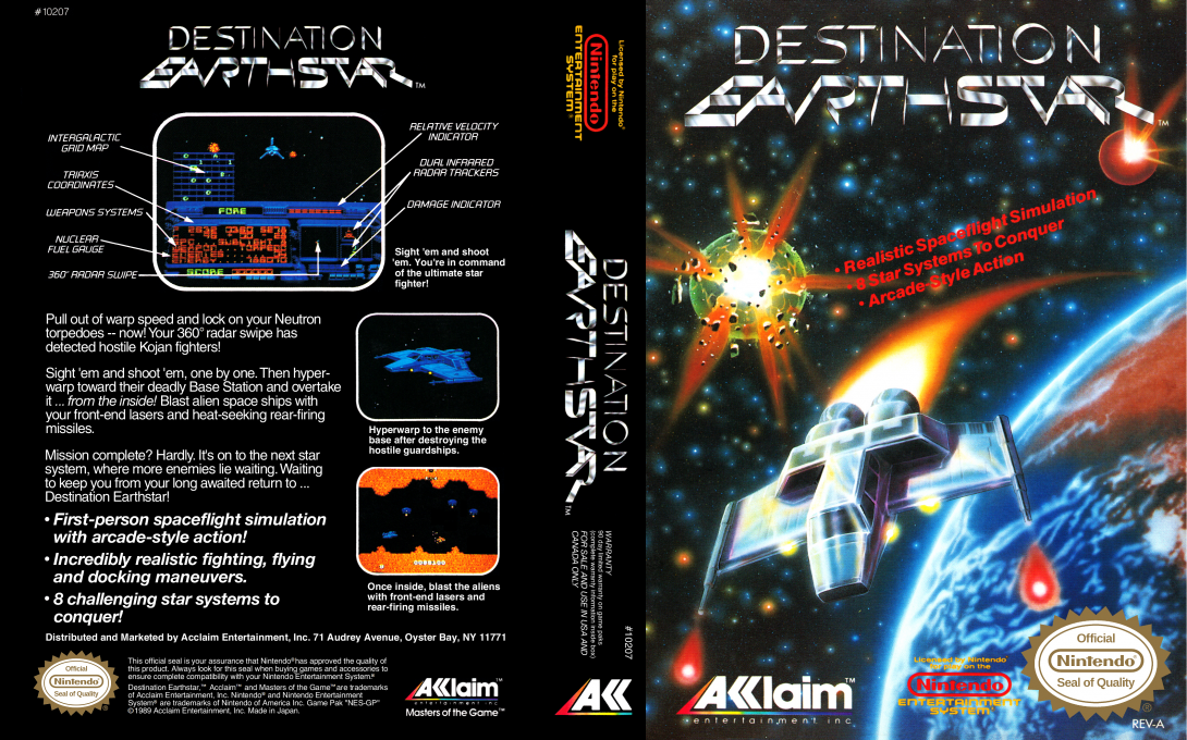 Destination Earthstar [US] nes 1990 Box Art