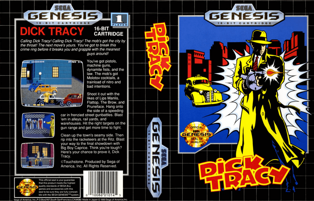 Dick Tracy [WOR] segaMD 1991 Box Art