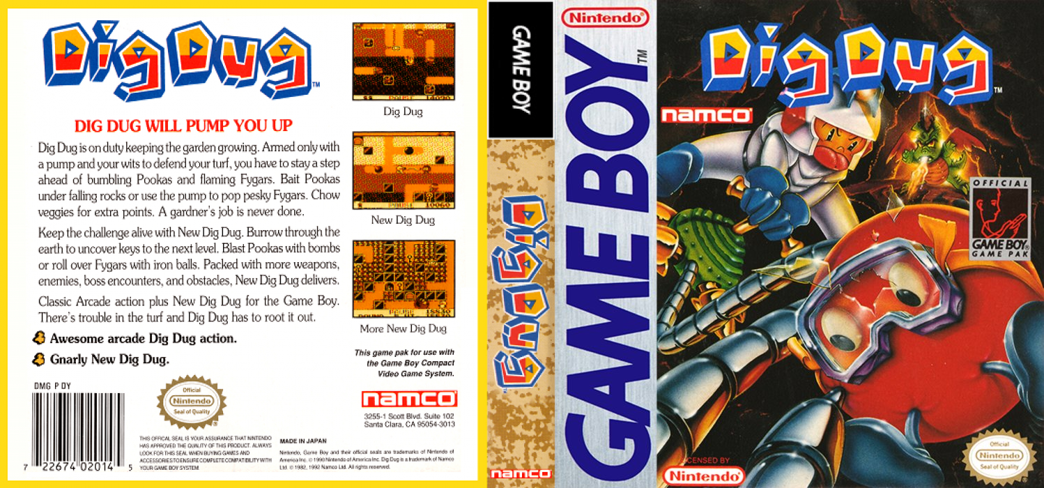 Dig Dug [US] gb 1992 Box Art