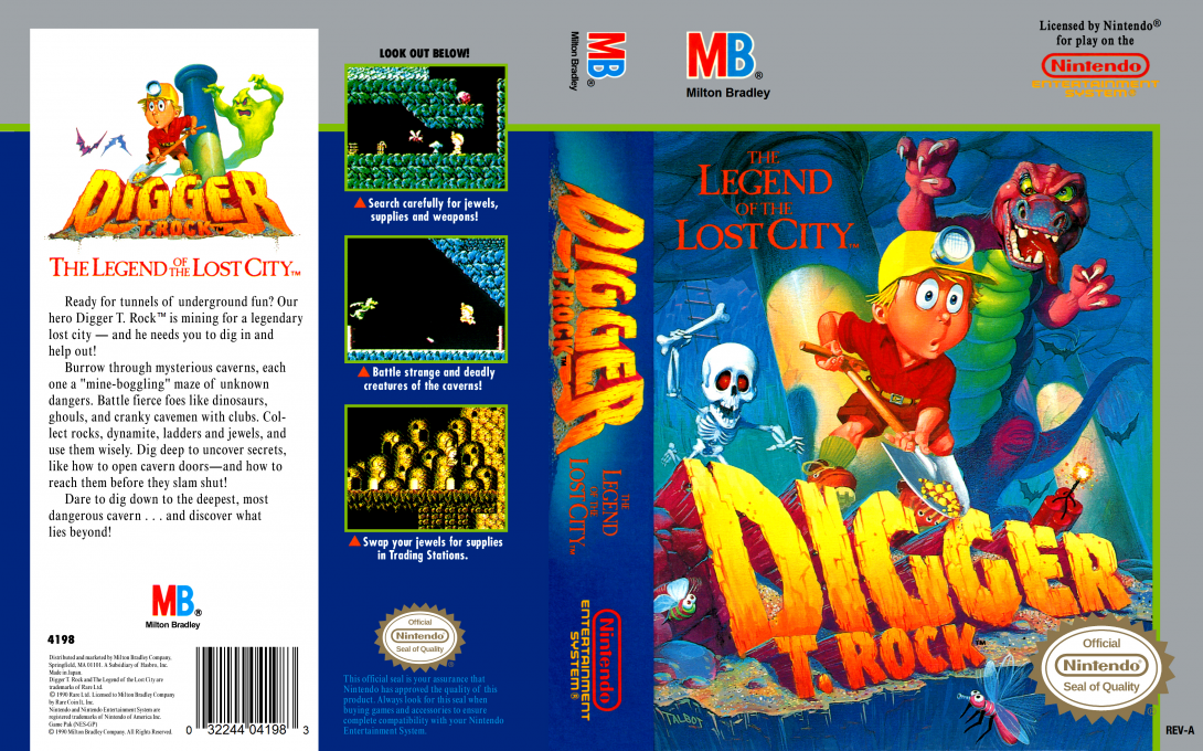 Digger : The Legend of the Lost City [US] nes 1990 Box Art