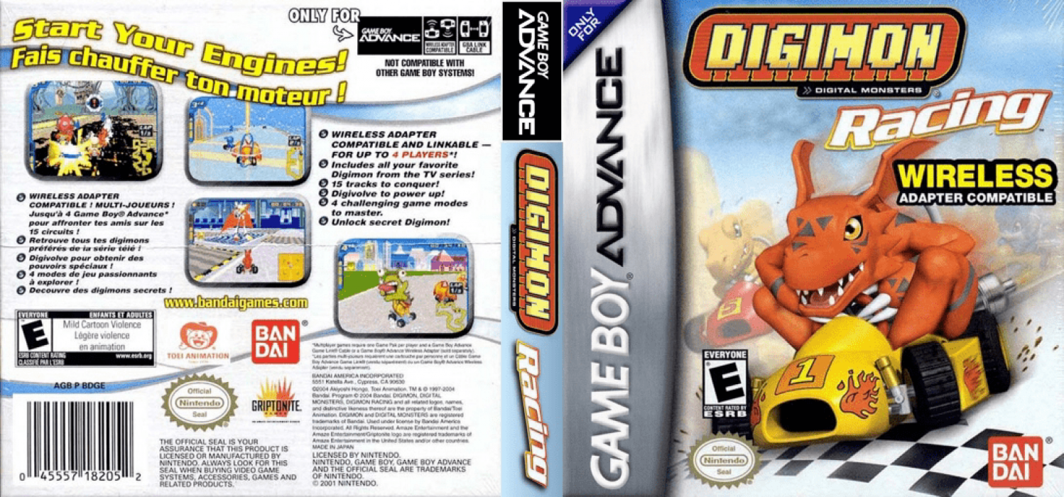 Digimon Racing [US] gba 2004 Box Art